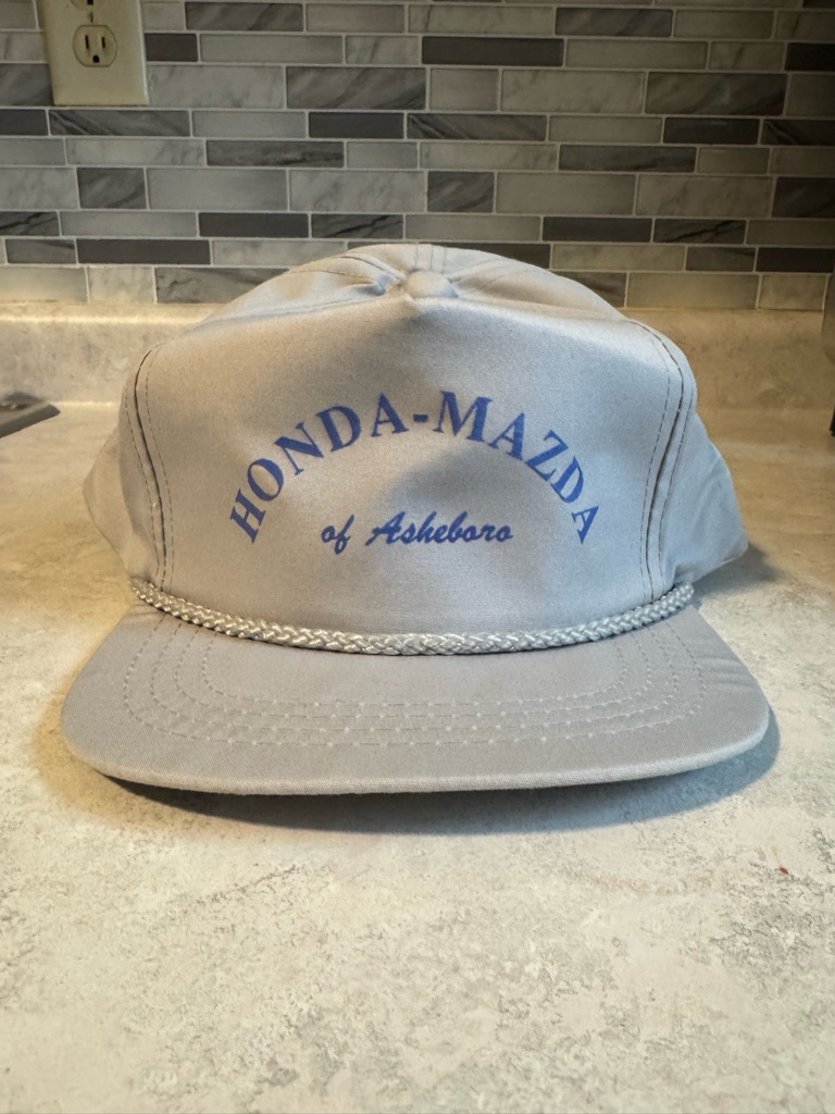 Vintage Yupoong Honda Mazda Light Gray Trucker Hat  Snapback